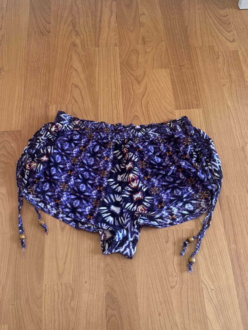 Ocean Drive Navy and purple Patterned Cover Up Shorts